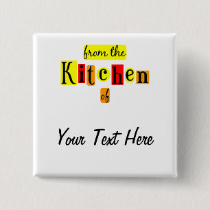Chapa Cuadrada Desde la Cocina de Retro Custom Pinback