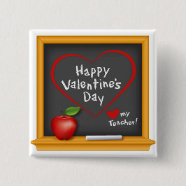 Chapa Cuadrada ¡Deséenle a su profesor un feliz Día de San Valent