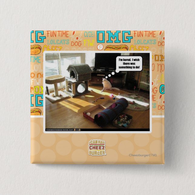 Chapa Cuadrada Deseo que hubiera algo hacer (Anverso)