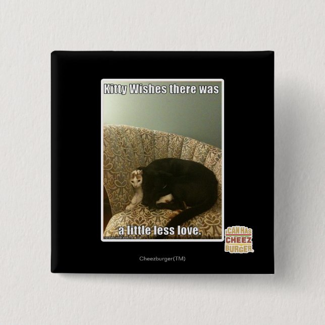 Chapa Cuadrada Deseos del gatito (Anverso)