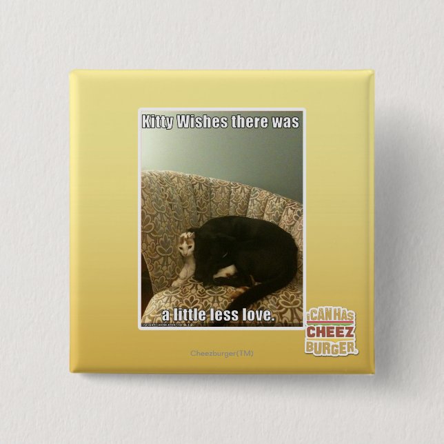 Chapa Cuadrada Deseos del gatito (Anverso)