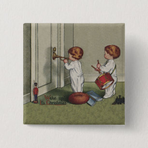 Chapa Cuadrada Despierta a sus Navidades ilustracion infantil lin