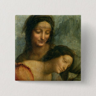 Chapa Cuadrada Detalle de la Virgen y del St Anne de la Virgen