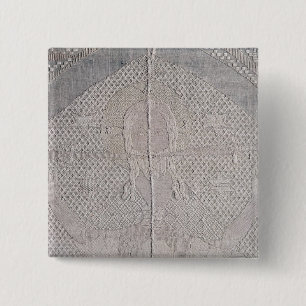 Chapa Cuadrada Detalle de un altarcloth con Cristo de