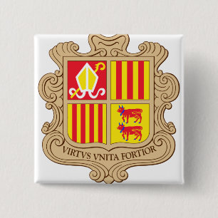 Chapa Cuadrada Detalle del escudo de armas de Andorra