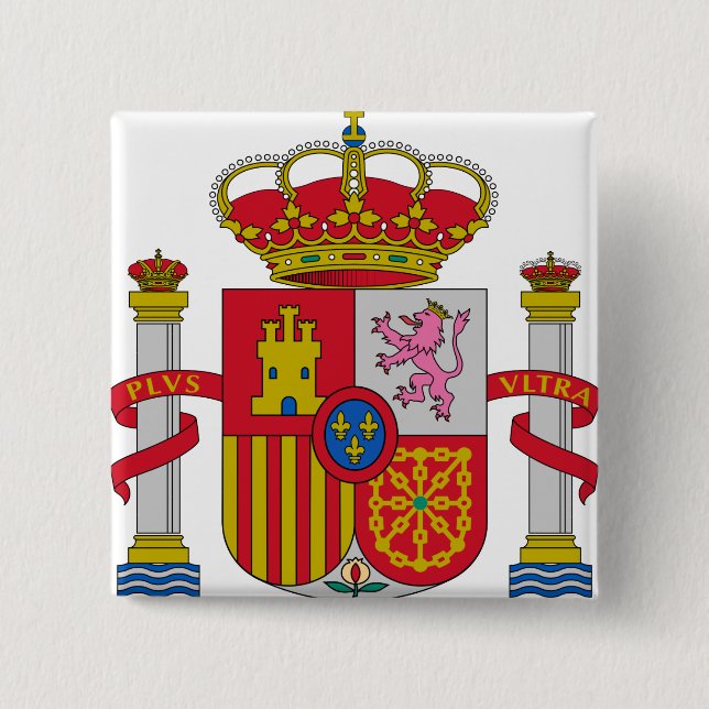 Chapa Cuadrada Detalle del escudo de armas de España (Anverso)