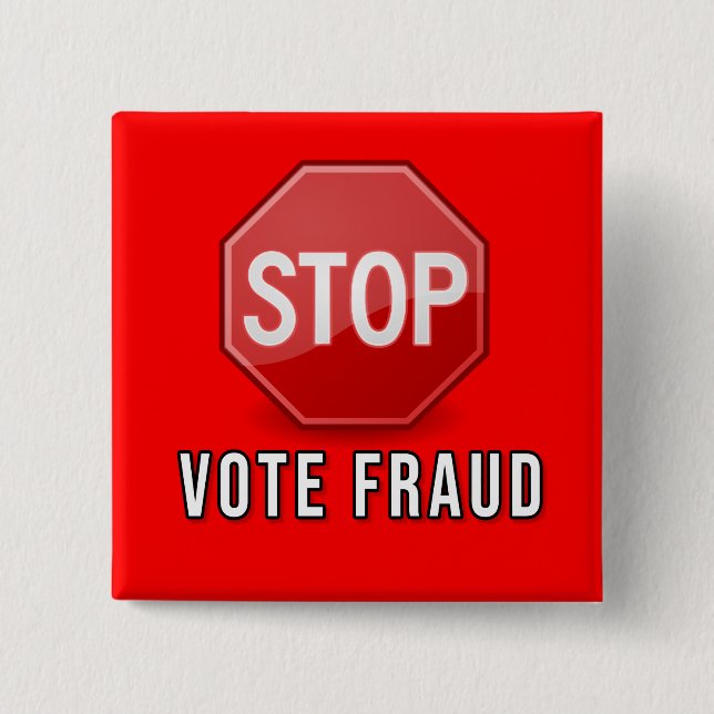 Chapa Cuadrada Detener fraude electoral (Anverso)