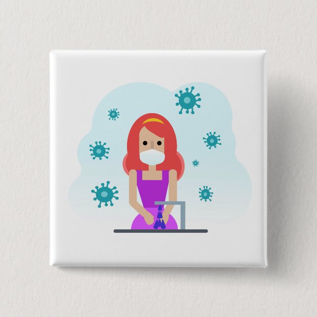 Chapa Cuadrada Detener gérmenes (Anverso)