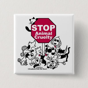 Chapa Cuadrada Detener la crueldad con los animales
