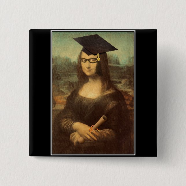 Chapa Cuadrada Día de Graduación de Mona Lisa (Anverso)