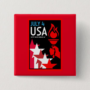 Chapa Cuadrada Día de la Independencia de Estados Unidos