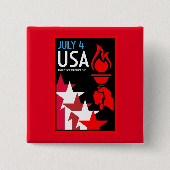 Chapa Cuadrada Día de la Independencia de Estados Unidos (Anverso)