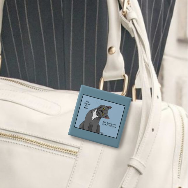 Chapa Cuadrada Día de la madre, adopción de Mamá de gato (Subido por el creador)