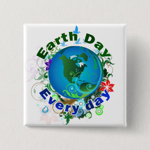 Chapa Cuadrada Día de la Tierra todos los días