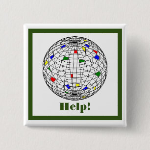 Chapa Cuadrada Día de la Tierra, wireframe, personalizado