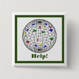 Chapa Cuadrada Día de la Tierra, wireframe, personalizado