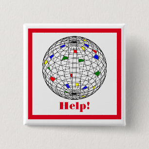 Chapa Cuadrada Día de la Tierra, wireframe, personalizado