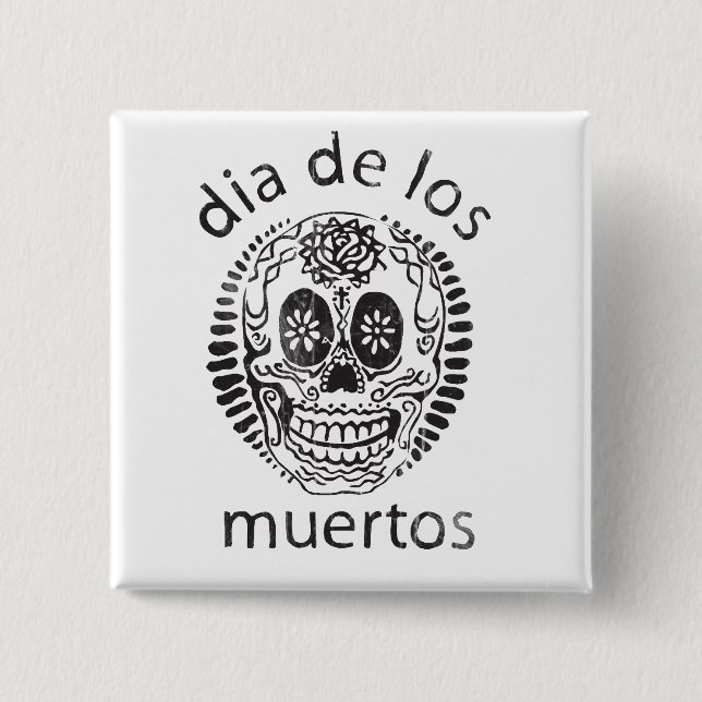 Chapa Cuadrada día de los muertos (Anverso)