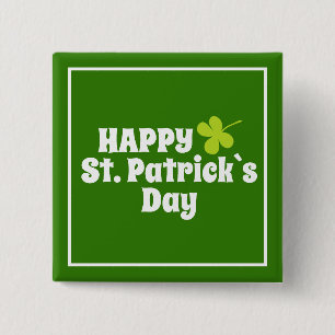 Chapa Cuadrada Día de San Patricio Shamrock Green