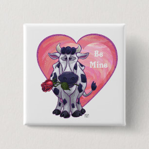 Chapa Cuadrada Día de San Valentín de las vacas