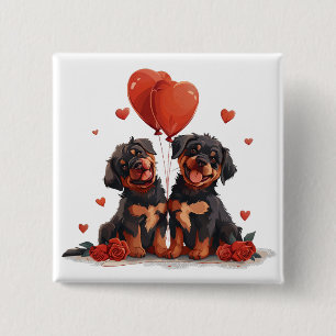 Chapa Cuadrada Día de San Valentín Rottweiler Dogs