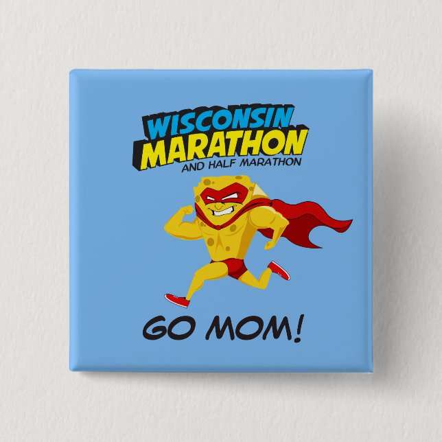 Chapa Cuadrada Día del maratón de Wisconsin (Anverso)