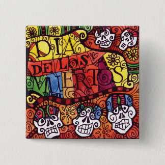 Chapa Cuadrada Día del muerto/del Dia de los Muertos/del cráneo
