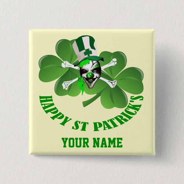 Chapa Cuadrada Día del pirata irlandés personalizado en St Patric (Anverso)
