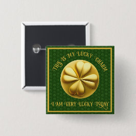 Chapa Cuadrada Día del Shamrock de oro personalizado en San Patri