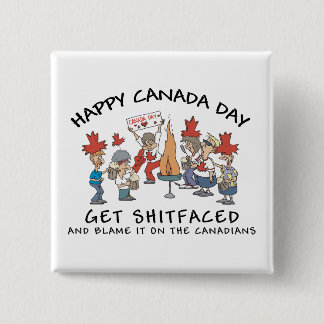 Chapa Cuadrada Día feliz muy divertido de Canadá