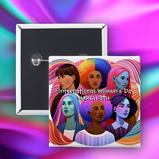 Chapa Cuadrada Día Internacional de la Mujer | Celebración de las (Subido por el creador)