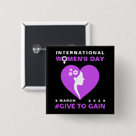 Chapa Cuadrada Día Internacional de la Mujer Give To Gain 2026