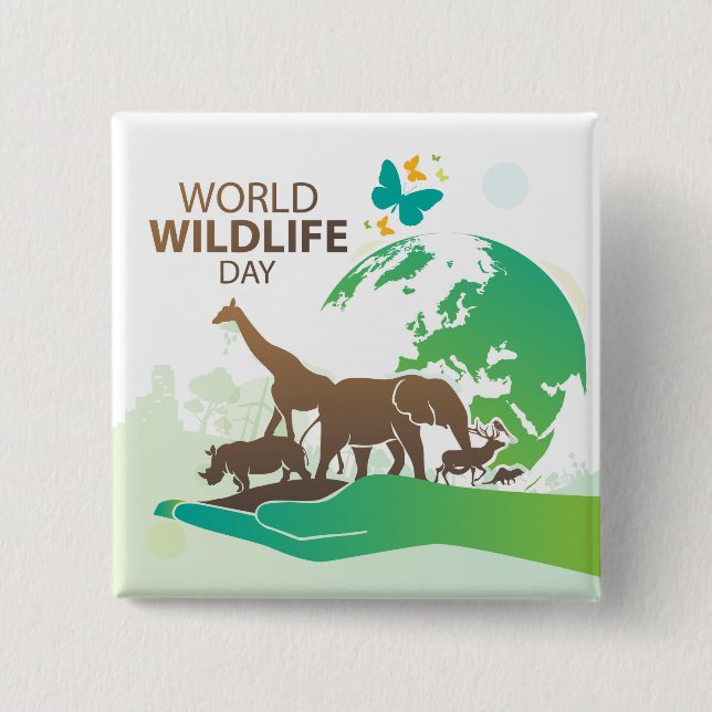 Chapa Cuadrada Día Mundial de la Vida Silvestre (Anverso)