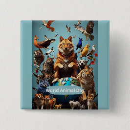 Chapa Cuadrada Día Mundial de los Animales