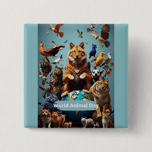 Chapa Cuadrada Día Mundial de los Animales