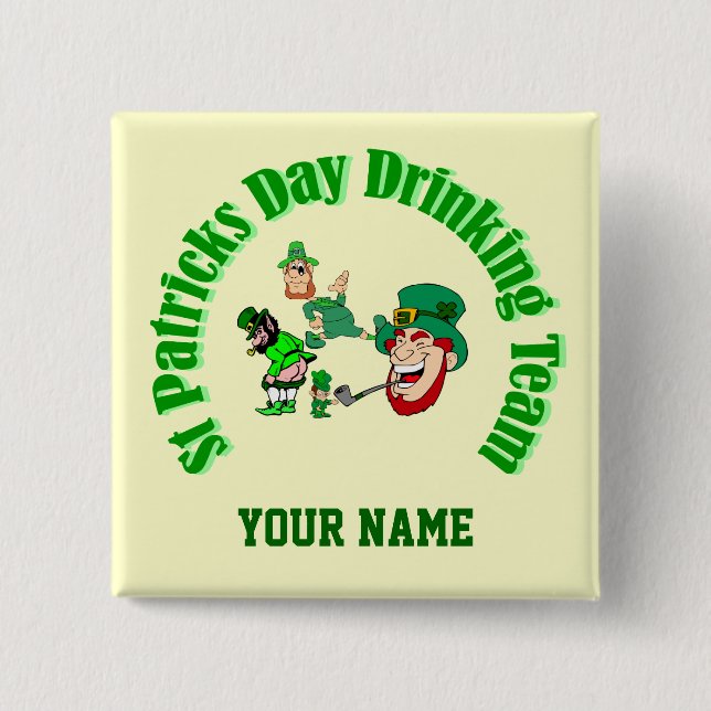 Chapa Cuadrada Día personalizado de San Patricio (Anverso)