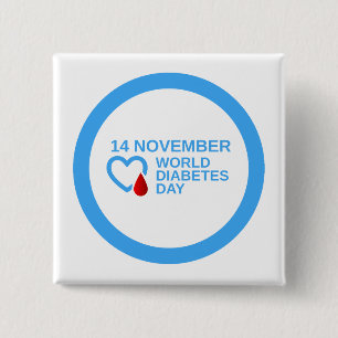 Chapa Cuadrada Diabetes conciencia mundo diabetes día 14 de