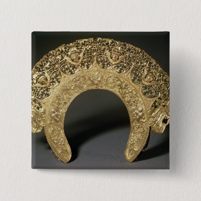 Chapa Cuadrada Diadema rusa con el trabajo afiligranado (Anverso)