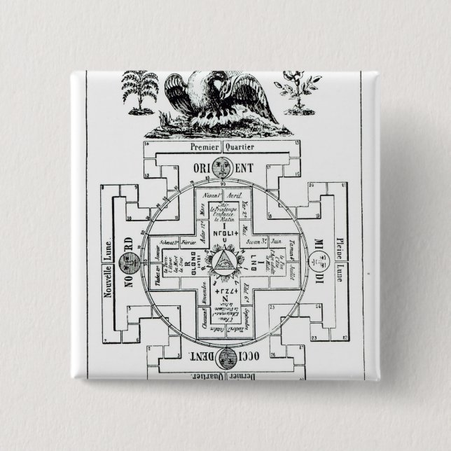 Chapa Cuadrada Diagrama místico de Solomon (Anverso)