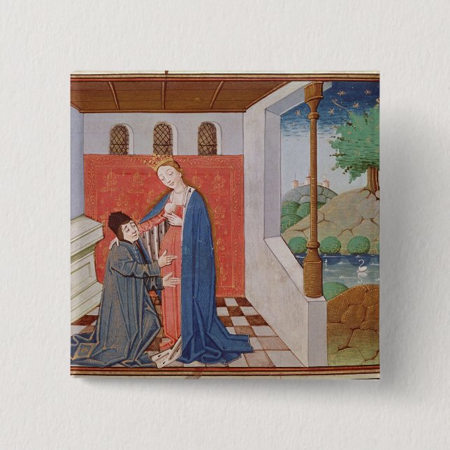 Chapa Cuadrada Diálogo entre Boethius y la filosofía (Anverso)