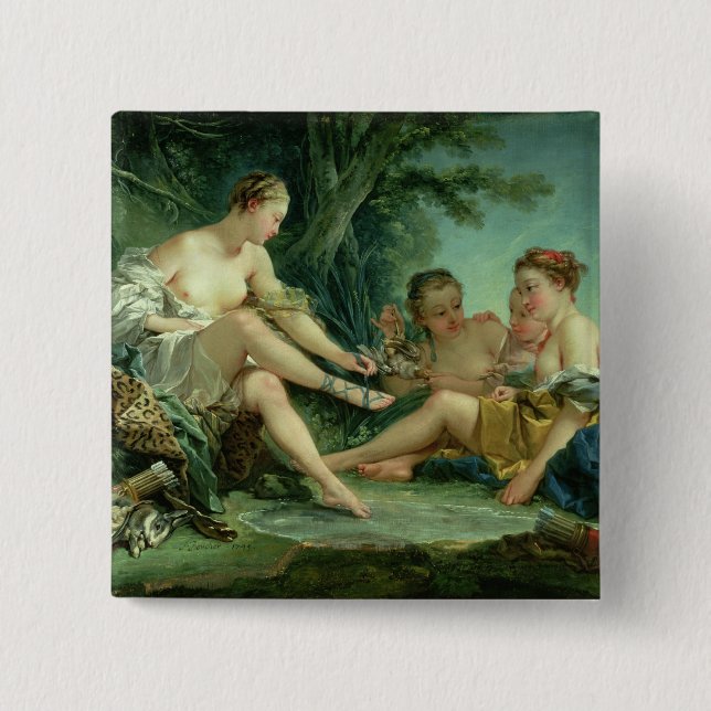 Chapa Cuadrada Diana después de la caza, 1745 (Anverso)