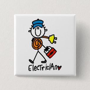 Chapa Cuadrada Dibujante electricista de palitos