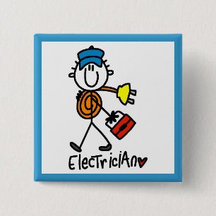 Chapa Cuadrada Dibujante electricista de palitos