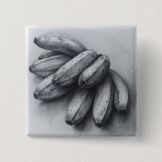 Chapa Cuadrada Dibujo a lápiz de plátanos impresionantes