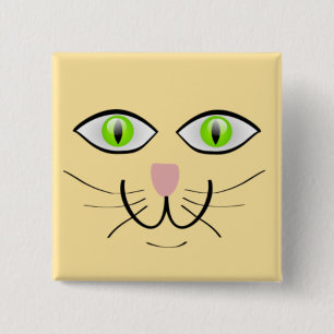 Chapa Cuadrada Dibujo Animado Cara Divertida Gato-29034