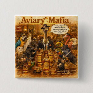 Chapa Cuadrada Dibujo animado de la mafia aviar: humor de la fami