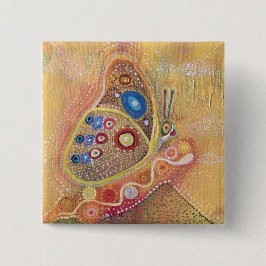 Chapa Cuadrada Dibujo de arte de mariposa