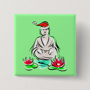 Chapa Cuadrada Dibujo de Buda del navidad