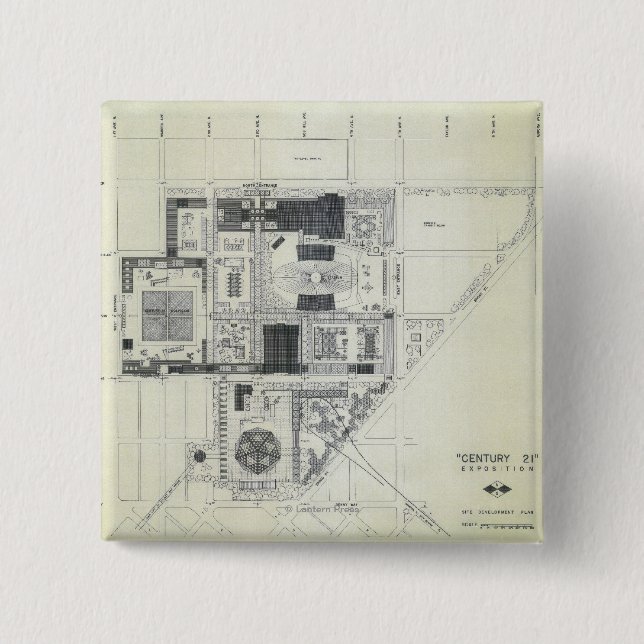 Chapa Cuadrada Dibujo de concepto aéreo de la aguja espacial (Anverso)