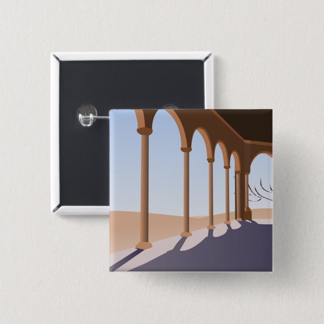 Chapa Cuadrada Dibujo de muros de arco (Anverso y reverso)